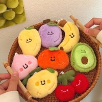 Cartoon Fruit Keychain Mango Peach Banana Cute Pendant Avocado Lemon Cherry Backpack Charm Birthday Gifts