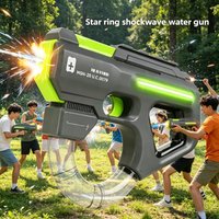 Futuristic LED Light Water Gun Continuous Long Shoting Electric Water Blaster Games Toy for Summer Outdoor Water Fights
