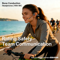 Open Ear Bone Conduction Headphones with dual microphone Wireless Bluetooth Headphone with Mic Headset for work/business/Cycling