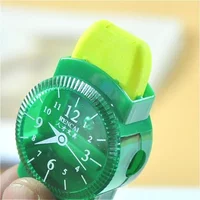2PCS 3 In 1 Pencil Sharpener Wristwatch Modeling With Eraser And Brush Lovely Kawaii School Stationery Supplies Random Color
