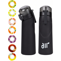 1pc Air Water Bottle With 1pc Random Round Shape Flavor Pod Sports Straw Plastic Cup Leak Proof Outdoor Travel Sports Bottles image 4