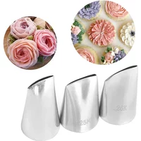 #124K 125K 126K Rose Petal Nozzles Pastry Nozzle Fondant Cake Decorating Nozzle Confectionery Icing Piping Tips Baking Tool