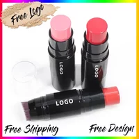 Private Label Double-side Blush Stick with Brush Brighten Face Makeup Blusher Custom Logo Wholesale