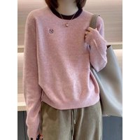 Spring Autumn Knitted Slim Fit round Neck Base Shirt Women Winter Korean Version Casual Fashion Sweatshirt Comfortable Knitwear