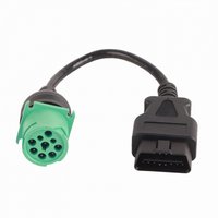 9 Pin Male Head to 16 Pin OBD2 Truck Diagnostic Scanner Cable Adapter for Cummins Diesel Engine