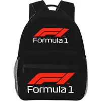 Formula1 Racing Logo Print Laptop Backpack for Boys Girls Unisex Large Capacity Casual Travel Daypack Student School Bookbag