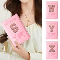 Passports Cover Waterproof Case Passport Wallet Pink Letter Series Business Credit Card Documents Holder Protective Case