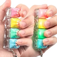 Colorful Cute Silicone Pink Cat Paw Keyboard Stress-relieving Luminous Soft Buttons Creative Keychain Toy Bag Pendant 2026