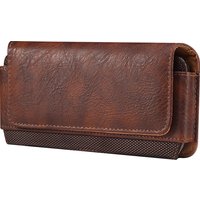 Cow Leather Mobile Phone Belt Clip Case Men Waist Bag For iPhone 17 16 15 14 Pro Max Samsung Galaxy S25 S24 Redmi Holster Cover