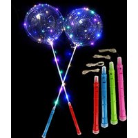 1/5/10/20/30pcs LED Light Up BoBo Balloons Colorful 3 Levels Flashing Handle 20 Inches Bubble Balloon 70cm Stick