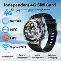 New Android Smartwatch LW12 8GB+128GB Storage 4G SIM Calling Dual Camera Video Chat Sports Mode WiFi+GPS Unisex for Students
