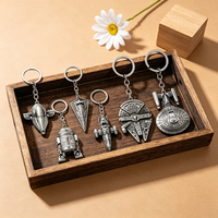 Star Wars R2-D2 Millennium Falcon Vintage Spaceship Pendant Keychain Fashion Jewelry Accessory for Men Movie Themed Gift