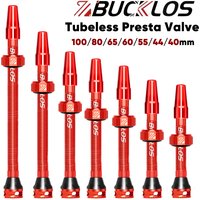 BUCKLOS 2PCS Road Bike Tubeless Valve 40mm 60mm CNC Aluminum Alloy Bicycle Valve Presta F/V Tubeless Valve 44mm 55mm 80mm 100mm