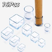 16Pcs Transparents Furniture Leg Foot Mat Wear-resistant Anti-slip Table Chair Foot Rubber Leg Cover Wood Floor Protect Pads