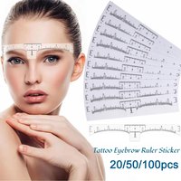 20/50/100pcs Disposable Microblading Eyebrow Ruler Guide Ruler Adhesive Sticker Permanent Eyebrow Makeup Eyebrow Tool