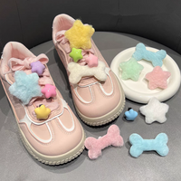 Plush Star Shoe Buckle Ornaments Personality Cute Fluffy Bones Shoe Flower DE Training Shoes Decorative Shoelaces Accessories