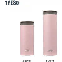 360ML Tyeso Stainless Steel Insulated Travel Mug Leak-Proof Direct Drink Water Bottle for Men and Women Portable Car Coffee Cup
