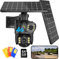 8MP 4K Outdoor Solar 4G Kamera PIR Menschlichen Körper Sensing Panorama IP Kamera Mit Solar Panel Batterie IP66 wetter Beständig Kamera