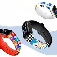 Kids LED Watch Touch Control Digital Watch Silicone Strap Waterproof Sport Wristwatch for Boys Girls Children Birthday Gift
