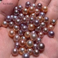100% Natural Freshwater Edison 9mm Round Highlights Multi Color Pearl DIY Pendant Ring Perforated Wholesale Loose Beads BAJ