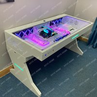 Y Computer Case Integrated Desk Fully Transparent Large Case Cool Sci-fi Water Cooling Gaming Desk