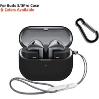 New For Samsung Galaxy Buds 3/3 Pro Case Soft Silicone Shockproof Protective Skin Case Cover for Buds 3 Accessories with Lanyard