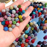Round Micro Pave Beads Disco Ball Beads Rhinestone Loose Beads Jewelry Making DIY Bracelet Necklace Woman Earrings Accessories