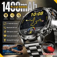 2026 New 1400mAh Battery Outdoor Sports Smart Watch 1.7" AMOLED Two-Color Flashlight 10ATM Voice Call Heart Rate Swim Smartwatch