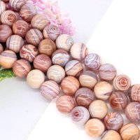 20MM Banded Fire Agate Cyrstal Stones Natural Round Loose Spacer Reiki Gems Accessories for DIY Jewelry Making Bracelet Necklace