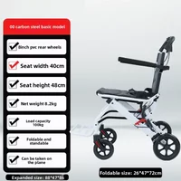 Bestseller Aluminum Alloy Manual Wheelchair Foldable for The Elderly with Armrests Ultra-light Mobility Scooter
