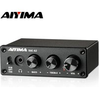 AIYIMA DAC-A2 HiFi Audio Decoder USB Headphone Amplifier Coaxial Optical Output Stereo Gaming DAC For Amplifier Active Speakers
