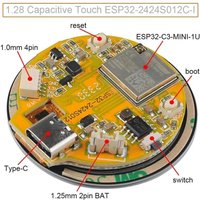 1.28" Round IPS Display 240x240 ESP32-C3 GC9A01 Touch Screen Module for Smart Watch IoT Wearable Projects