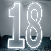 30inch LED Neon Sign Large Numbers 76cm White Digital Light Sweet 16 18 21 Birthday Gift Baby Night Light Acrylic