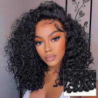 3 In 1 Curly Half Wig 220% Density Drawstring Human Hair Wig Invisible Hairline For Fulani Braids Beginner Friendly For Women