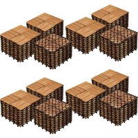 108pcs Hardwood Interlocking Patio Deck Tiles Acacia Waterproof Wood Flooring Tiles for Patio Garden Poolside,12'' x12'' Indoor