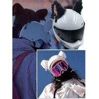 AliExpress NONE 2-Pack Faux Fur Cat Ears Helmet Accessories, Detachable Plush Kitty Ears, Fits Motorcycle/Electric Bike/Ski Helmet, Cute Decor f