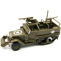 4D M3A1 Semi-tracked Armoured Personnel Carrier 1/72 World War II American Rubber-free Assembly Model Military Chariot Toys