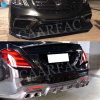Carbon Fiber Body Kits Front Lip Bumper Air Vent Trim Fender Cover Rear Diffuser Rear Spoiler For Benz W222 S63 S65 2017-2020