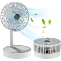 Desktop Fan Mini Fan Portable Retractable Foldable Fan 3-Speed 180° Adjustment USB Battery Powered Travel Camping Home Bedroom