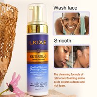 LKIAE Double Retinol Whitening Foaming Facial Cleanser, Exfoliation, Unclog Pore, Anti Acne, Blackhead, Water-Oil Balance, 200ml