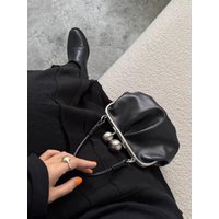 Zhang Dagu Metal Clip Bag Antique Silver Shoulder Crossbody Bag Casual Simple Style Women's Handbag Square Shape Handbag