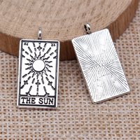 WYSIWYG 10pcs 26x13mm 5 Styles 2 Colors Tarot Charms Pendant Fortune The SUN MOON STAR WORLD Charms Pendant For Jewelry Making