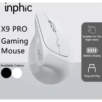 INPHIC X9 PRO Gaming Wireless Mouse Battery Level Display Bluetooth Vertical Office Mouse Desktop Laptop Suitable