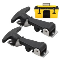 Stainless Steel Hood Catch Rubber Drawer Latch T Handle 2pcs Flexible Vehicle Hood Latch Cargo Boxes Drawer Latch For Trucks