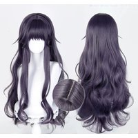 Halloween Party Waguri Kaoruko Cosplay Synthetic Wig Long Purple Gray Woman Hair Anime Heat Resistant Wigs