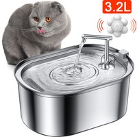 3,2 L NEUE Edelstahl Katze Wasser Brunnen Automatische Katzen Trinker Trinkbrunnen Für Katze Hund Haustier Wasser Dispenser Zubehör