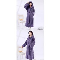 New 2026 style 911g women's hooded bubble fleece bathrobe for autumn winter. Non-pure cotton, quick-drying absorbent. Perfe