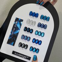 10ML 1-10PCS Blue Nails Black Nails 2026 New Style Special blend Blue Glass Bead Cat Eye Gel Nail Polish Nail Stuff
