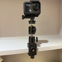 Universal Desktop Live Streaming Camera Bracket 360 Degree Rotation Gopro Sports Camera Fixed Clip with 1/4 Gimbal