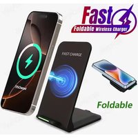 Fast Charging Foldable Wireless Charger Stand Pad for iPhone 17/16/15 Samsung S21 S24 S8 Huawei - Universal Quick Charging Dock